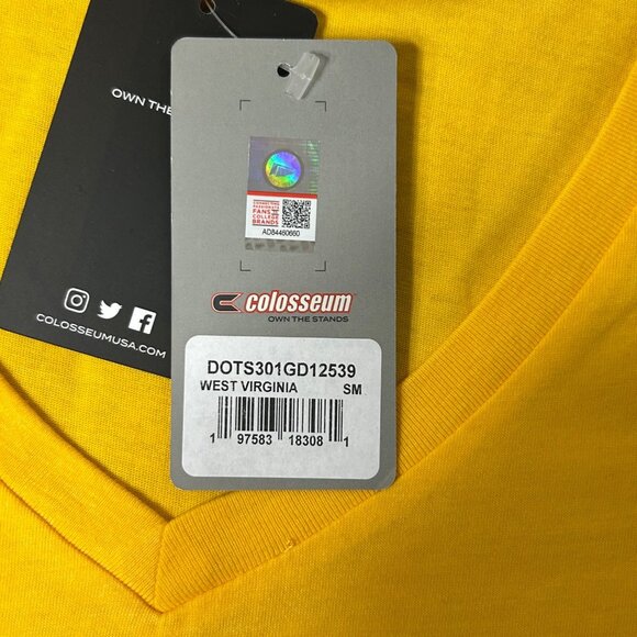 West Virginia Mountaineers Tee Womens S Yellow V Neck T Shirt‎ Short Sleeve NEW - Picture 8 of 8